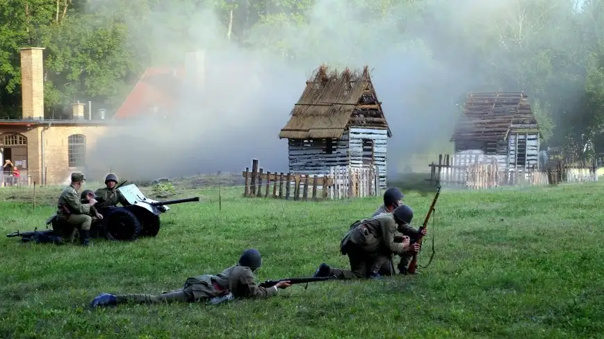 Inscenizacja "Mazurski Wrzesień 1939" w ramach tegorocznej edycji "Operacji Boyen"