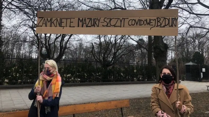 Hotelarze z Mazur protestowali w Warszawie