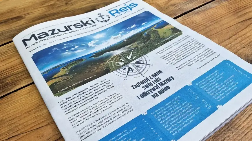 Okładka nowej sezonowej gazety na Mazurach