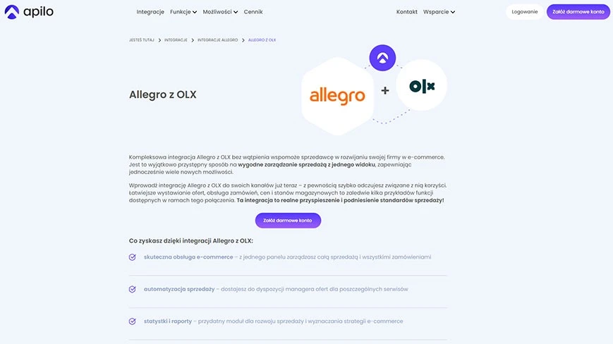 Apilo - Integracja Allegro z OLX