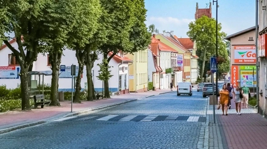Przejazd rowerowy przez Mrągowo na Mazurach