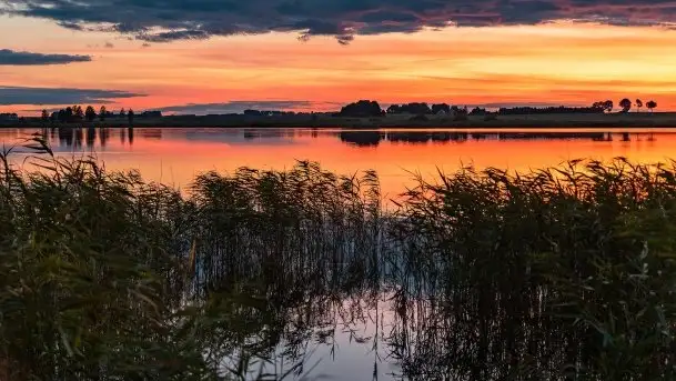 Zachód słońca nad jeziorem Kruklin, piękne te wrześniowe Mazury