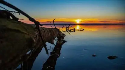 Zachód słońca nad jeziorem Dobskim, wrzesień 2021