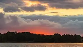 Zachód słońca nad jeziorem Dobskim, wrzesień 2021 r. - zdjęcie 5