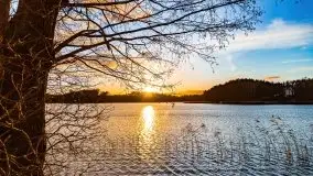 Zachód słońca nad jeziorem Tajty, widoczny z Pięknej Góry - zdjęcie 8