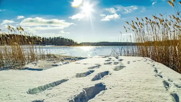Zimowa Stranda i jezioro Kisajno, styczeń 2022 r.