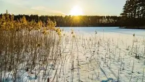 Zachód słońca przy wyspie Wydmińskiej, marzec 2021 r. - zdjęcie 1