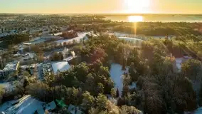 Wschód słońca nad Giżyckiem i jeziorami Niegocin i Kisajno z drona - zdjęcie 13