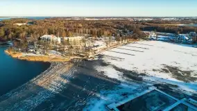 Wschód słońca nad Giżyckiem i jeziorami Niegocin i Kisajno z drona - zdjęcie 31