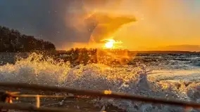 Zachód słońca nad jeziorem Niegocin, Bystry, luty 2021 - zdjęcie 25