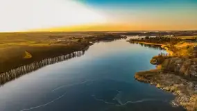 Zachód słońca nad grodziskiem Święta Góra i jeziorem Wojnowo, luty 2022 r. - zdjęcie 23