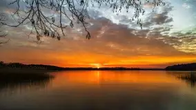 Zachód słońca nad jeziorem Dobskim, marzec 2022 r. - zdjęcie 42