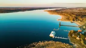 Zachód słońca nad Piszem i jeziorem Roś z drona - zdjęcie 26