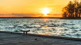 Zachód słońca nad jeziorem Dargin, przystań u Mielnika - zdjęcie 52