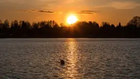 Zachód słońca nad jeziorem Boczne, widoczny z Rydzewa - zdjęcie 30