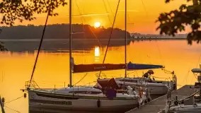 Wschód słońca nad jeziorem Mamry, Stanica Wodna Kietlice, czerwiec 2022 - zdjęcie 12