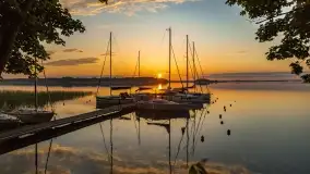 Wschód słońca nad jeziorem Mamry, Stanica Wodna Kietlice, czerwiec 2022 - zdjęcie 51