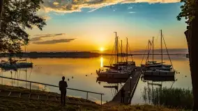 Wschód słońca nad jeziorem Mamry, Stanica Wodna Kietlice, czerwiec 2022 - zdjęcie 68