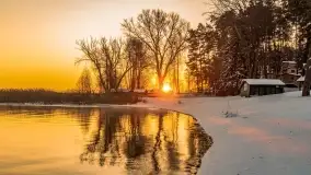 Wschód słońca nad jeziorem Niegocin, grudzień 2022 - zdjęcie 13