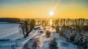 Grudniowy zachód słońca nad jeziorem Dargin, Nowy Harsz - zdjęcie 3