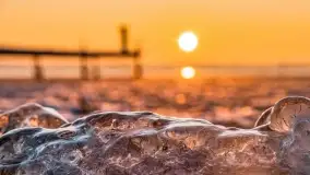 Grudniowy zachód słońca nad jeziorem Dargin, Nowy Harsz - zdjęcie 17