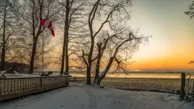 Grudniowy zachód słońca nad jeziorem Dargin, Nowy Harsz - zdjęcie 29