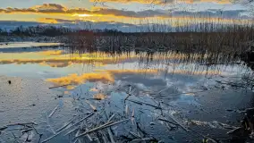 Zachód słońca nad jeziorem Duże Wilkasy, luty 2023 - zdjęcie 5