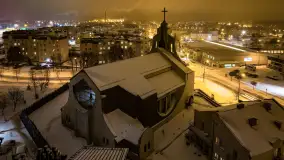 Nocne Giżycko z lotu ptaka, marzec 2023 r. - zdjęcie 25