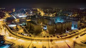 Nocne Giżycko z lotu ptaka, marzec 2023 r. - zdjęcie 1