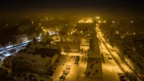 Nocne Giżycko z lotu ptaka, marzec 2023 r. - zdjęcie 43