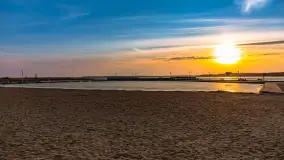 Zachód słońca nad jeziorem Mamry, plaża miejska w Węgorzewie - zdjęcie 11