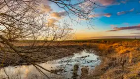 Zachód słońca nad rzeką Guber, kwiecień 2023 r. - zdjęcie 9