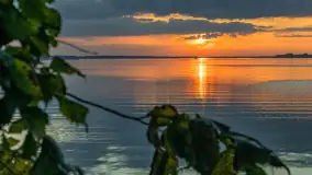 Zachód słońca, jezioro Dargin i wyspa Poganckie Kępy - zdjęcie 23