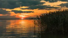 Zachód słońca, jezioro Dargin i wyspa Poganckie Kępy - zdjęcie 27