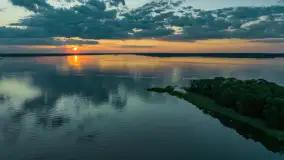 Zachód słońca, jezioro Dargin i wyspa Poganckie Kępy - zdjęcie 30