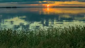 Zachód słońca, jezioro Dargin i wyspa Poganckie Kępy - zdjęcie 32