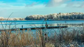 Zima w porcie Łabędzi Ostrów w Pięknej Górze, listopada 2023 r. - zdjęcie 35