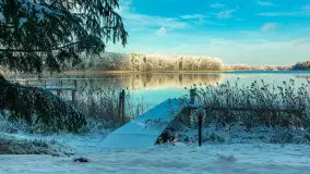 Zima w porcie Łabędzi Ostrów w Pięknej Górze, listopada 2023 r. - zdjęcie 51