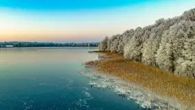 Zimowy zachód słońca nad jeziorem Mój, listopad 2023 r. - zdjęcie 26