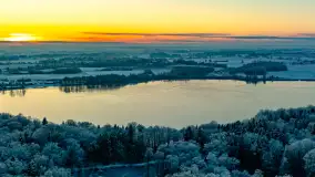 Zimowy zachód słońca nad jeziorem Mój, listopad 2023 r. - zdjęcie 25