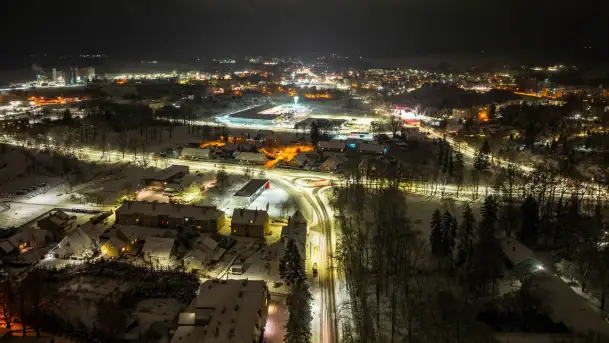 Zimowy Kętrzyn w nocy, styczeń 2024 r. - zdjęcie 9