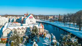 Zimowy Pisz na ujęciach z drona, styczeń 2024 r. - zdjęcie 2