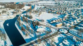 Zimowy Pisz na ujęciach z drona, styczeń 2024 r. - zdjęcie 27