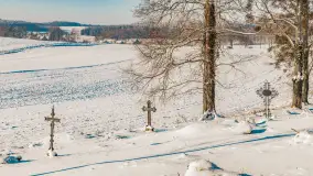 Zamek Krzyżacki, a teraz kościół w Bezławkach w zimowej scenerii, styczeń 2024 r. - zdjęcie 22