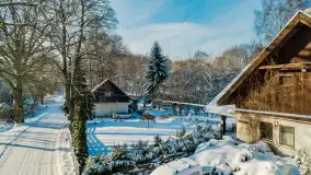 Dziewiszewo i jezioro Dziewiszewskie z lotu ptaka, styczeń 2024 r. - zdjęcie 3