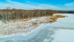 Dziewiszewo i jezioro Dziewiszewskie z lotu ptaka, styczeń 2024 r. - zdjęcie 9