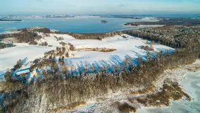 Dziewiszewo i jezioro Dziewiszewskie z lotu ptaka, styczeń 2024 r. - zdjęcie 16