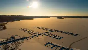 Bełdany, Piaski i Mazurski Raj z lotu ptaka, styczeń 2024 r. - zdjęcie 7