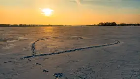 Jezioro Tajty i wieś Wrony przed zachodem słońca, styczeń 2024 r. - zdjęcie 5