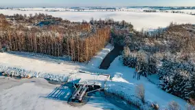 Zimowa rzeka Dajna niedaleko Wilkowa, styczeń 2024 r. - zdjęcie 13